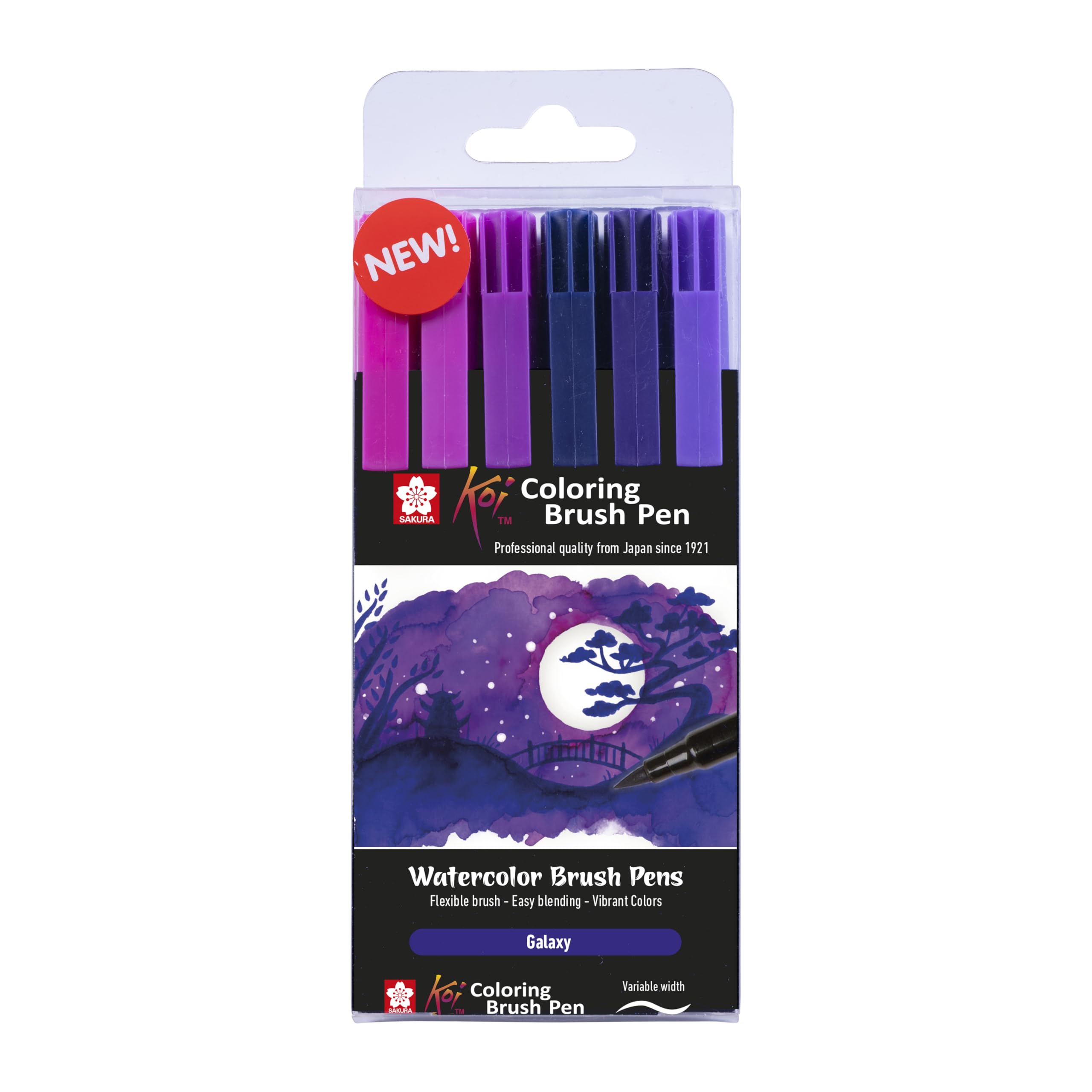 Sakura Koi-Colour Brush Set-Galaxy, Set of 6, POXBR6F