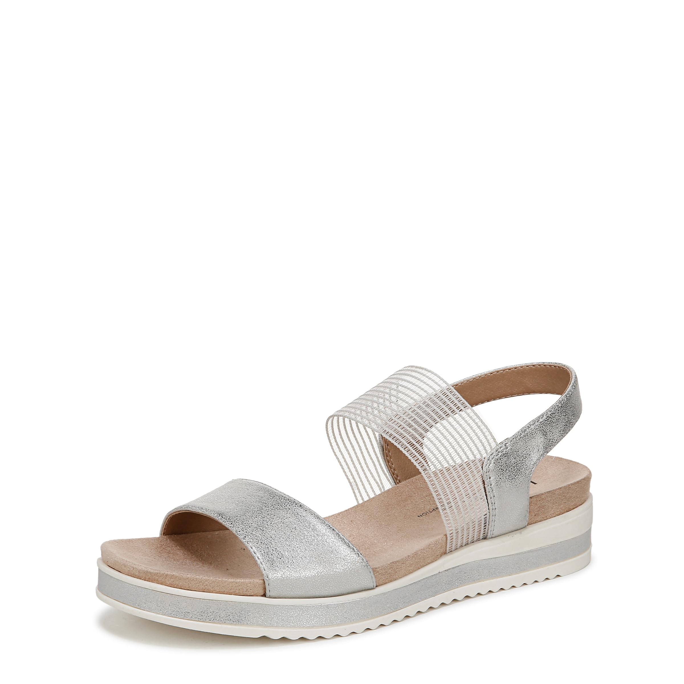 LifeStride Womens Zing Sandal Silver Metallic 7 W