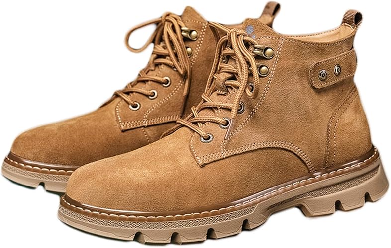 Amazon Kg8d メンズ ブーツ 本革 メンズブーツ マウンテンブーツ ショートブーツ ワークブーツ 革靴 防滑 カジュアル レースアップ ブーツ おしゃれ 防水 防寒 大きいサイズ アウトドア メンズブーツ 靴 ブーツ