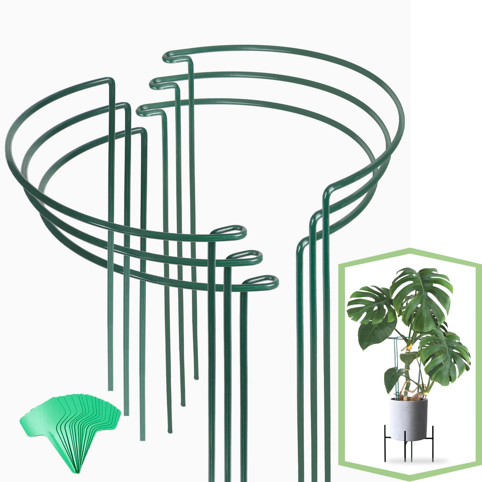 Photo 1 of Joyhalo 6 Pack Plant Support Stakes, 16 Inch Peony Cages and Supports, Flower Stakes with 15 Pcs Plant Labels, Peonies Support Cages Garden Sticks for Plants Tomato, Hydrangea, Rose, Hyphosis