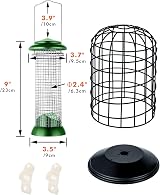 iBorn Squirrel Proof Bird Feeder Peanut & Sunflower Green 8 Inch All Metal view 6