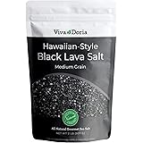 Viva Doria Hawaiian Black Lava Sea Salt, Lava Salt (2 Pound Medium Grain)