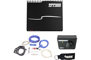 AudioControl LC-1.800 High-Power Mono Subwoofer Amplifier with Accubass, ACR-1 Dash Remote, and Wiring Kit