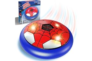 THUSINE Soccer Toys for Boys 4-6 Hover Soccer Ball Indoor Gifts for Kids Toys, Birthday for 4 5 6 7 8 9 10 Year, Football Toy Games Gift for Boys Age 6-8, 8-12 with LED Lights Foam Bumper