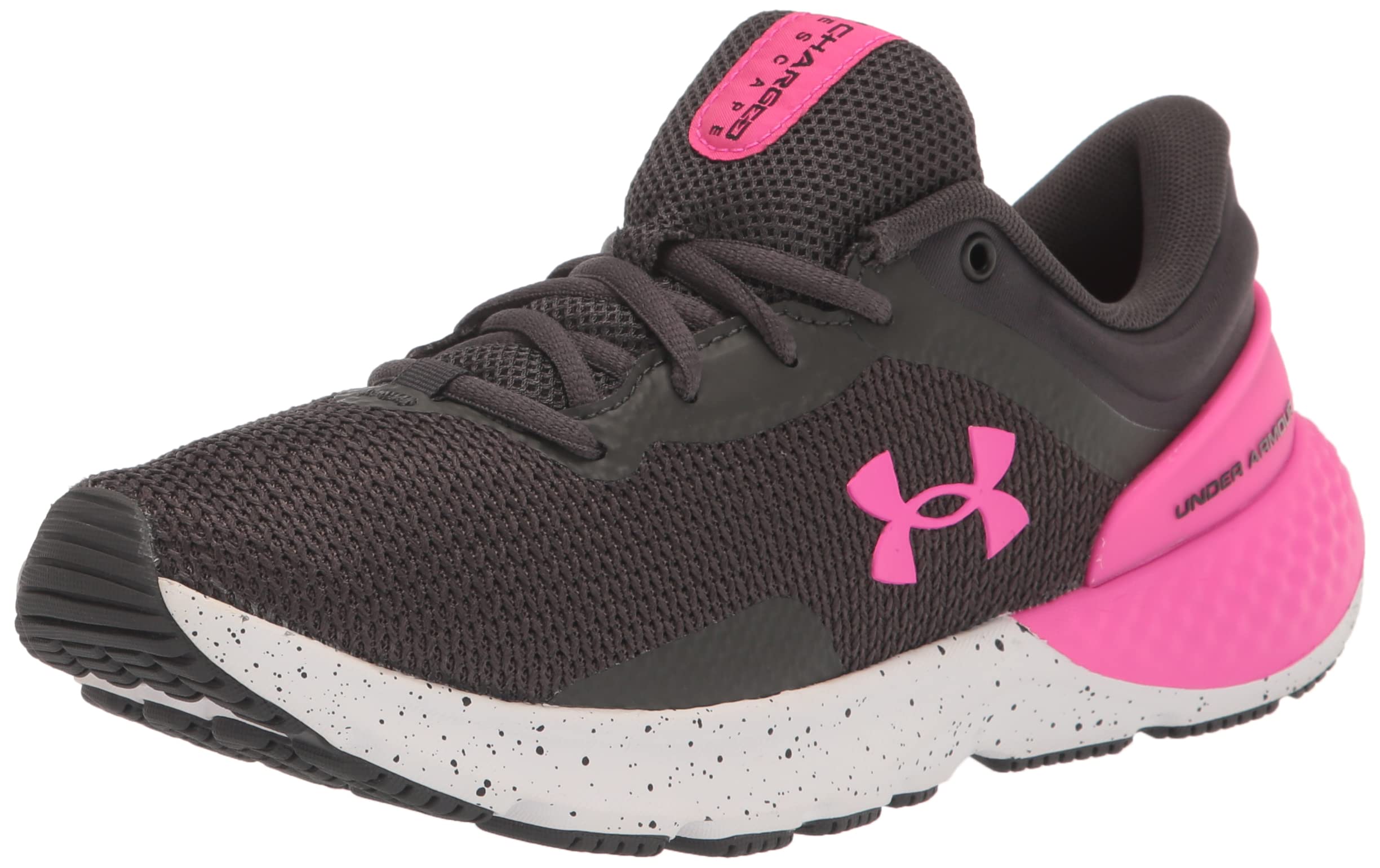 Under Armour Women's Charged Escape 4 Running Shoe, (106) Jet Gray/White/Rebel Pink, 5, US Image