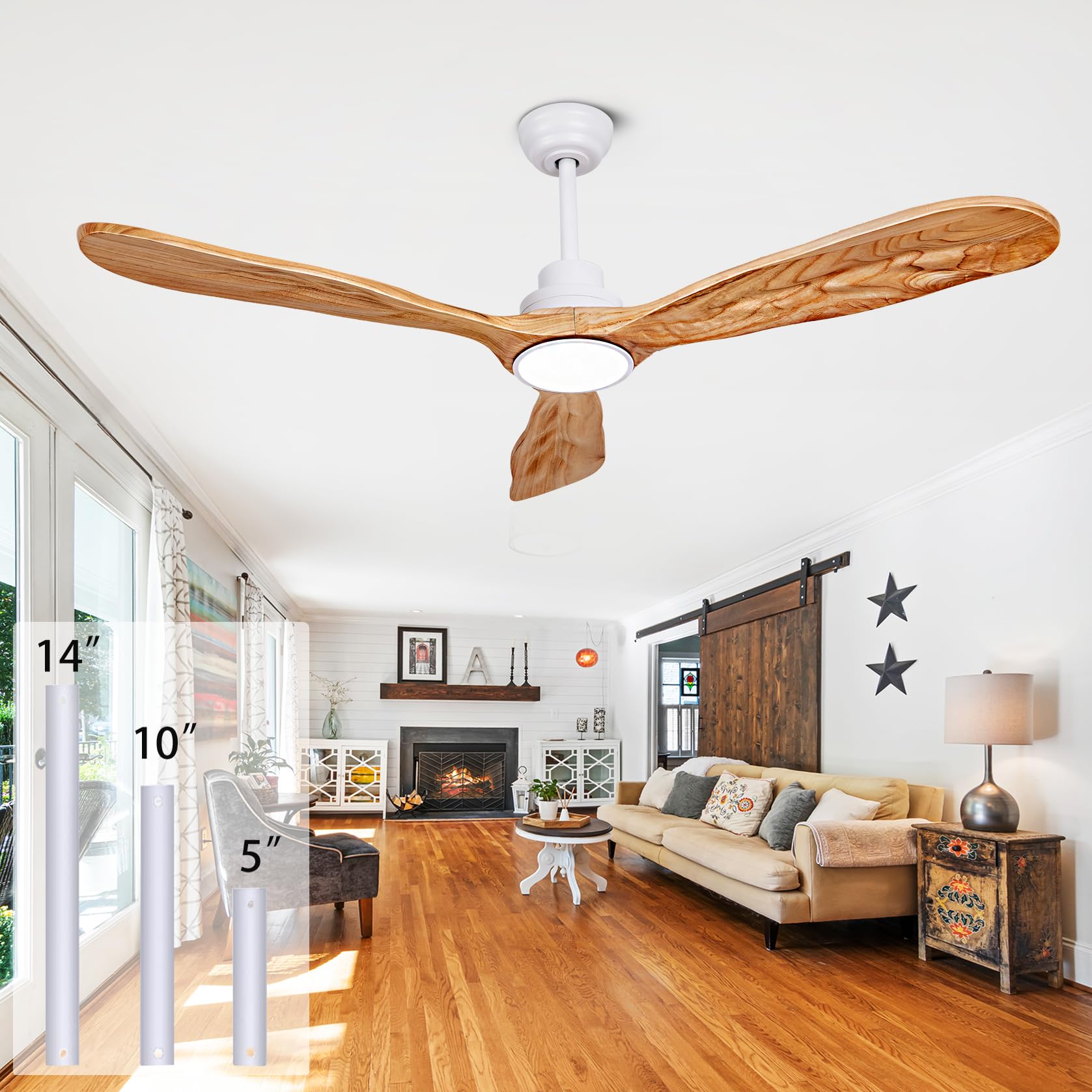 Ceiling Fans with Lights and Remote,60 Inch Unique