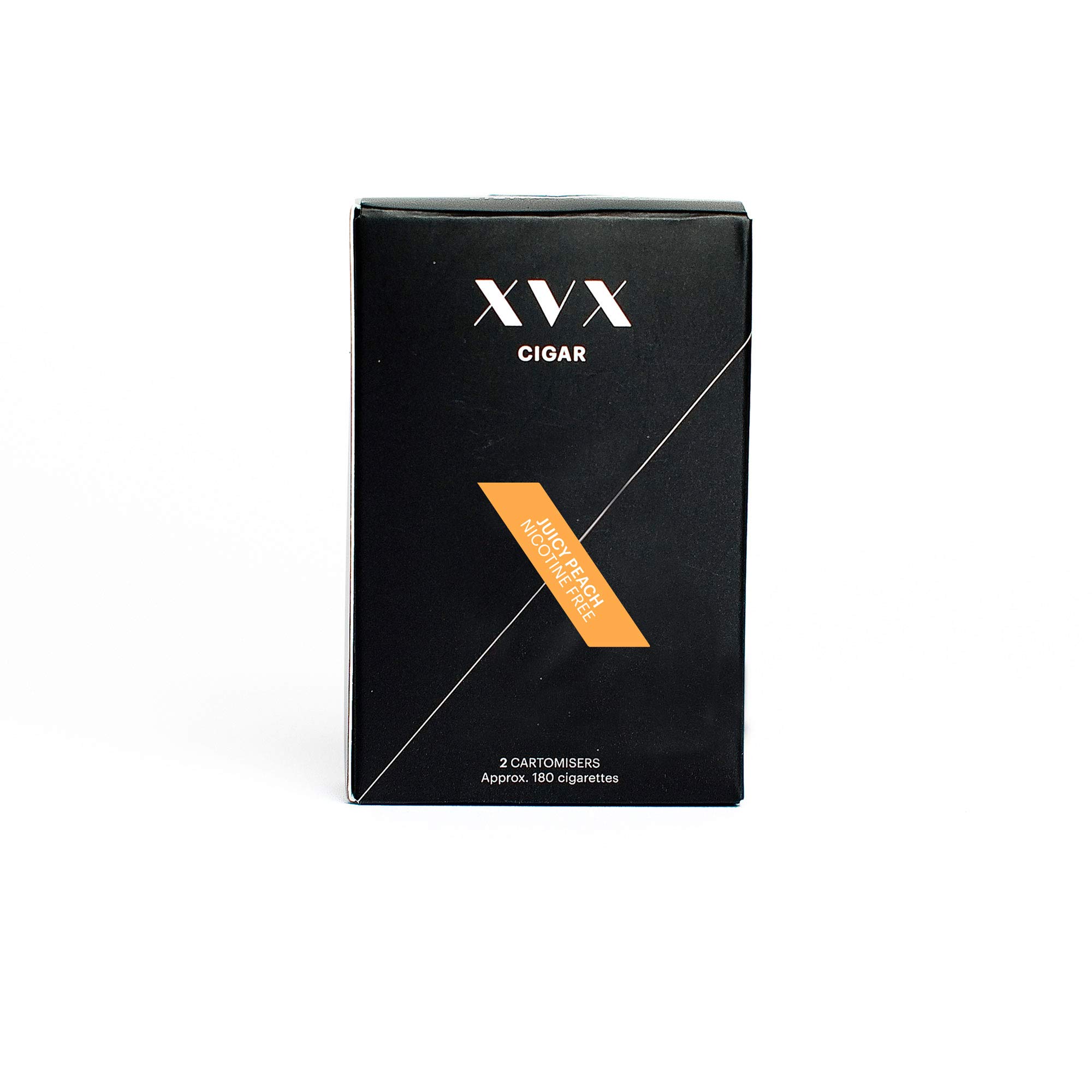 XVX CIGAR Refill - Electronic Cigar Refill - Juicy Peach Flavour - 1800 Puffs Per 2 Pack - 900 Puffs Per Cartridge - E Cigarette - E Cigarettes Shisha - Nicotine Free