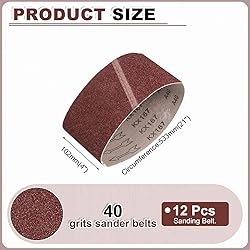 HARFINGTON 4 x 21 Inch Sanding Belts, 12 Pcs 40