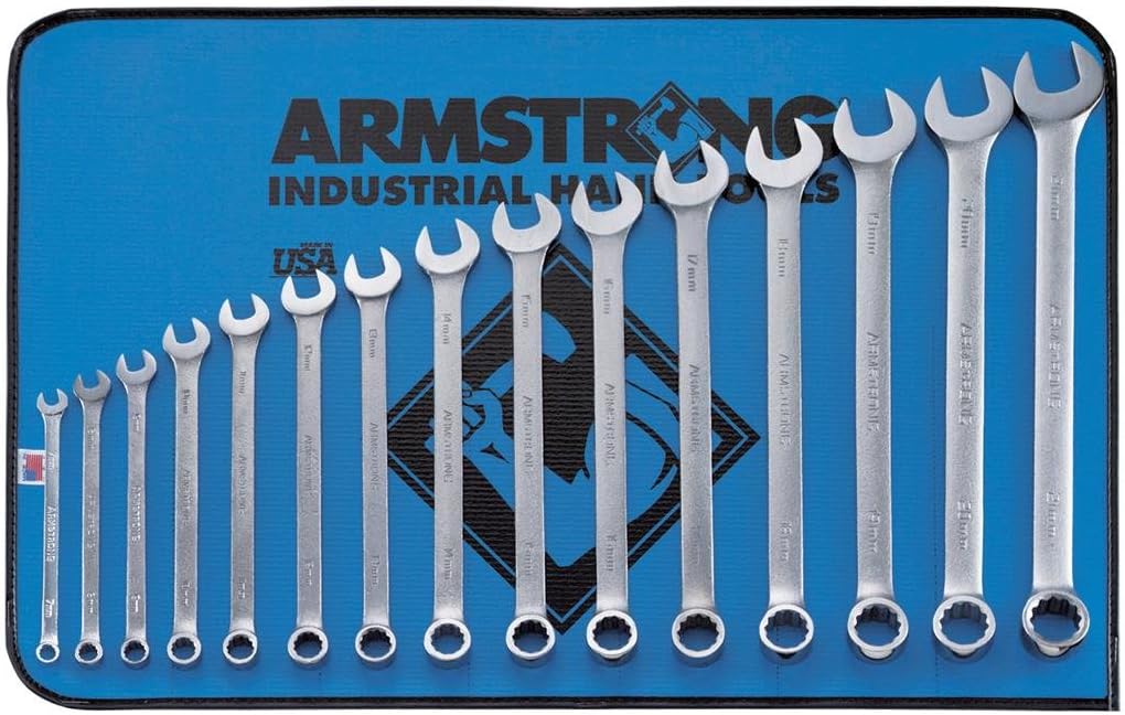 Armstrong 52684 15 Piece 12 Point Metric Satin Finish Long Combination