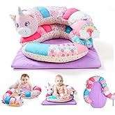 Koty Tummy Time Toys, 2-in-1 Animal Tummy Time Mat & Seated Support Pillow, Baby Toys 0-6 Months, Sensory Play Developmental Newborn Baby Shower Birthday Gifts for Boys Girls