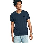 Nautica Men's J-Class Logo Solid V-Neck T Shirt, Navy, M