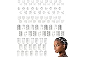 Silver Hair Jewelry Rings 100pcs Braid Accessories 5 Sizes Adjustable Alloy Hair Cuffs Reusable Silver Hair Ornaments for Bra