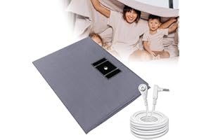 MIUQAOKL Grounding Sheet, Grounding Sheet with Silver Fiber & Organic Cotton Grounding Sheet for Bed with Grounding Cord Improve Sleep Help with Anxiety (60x80 Inch Gray