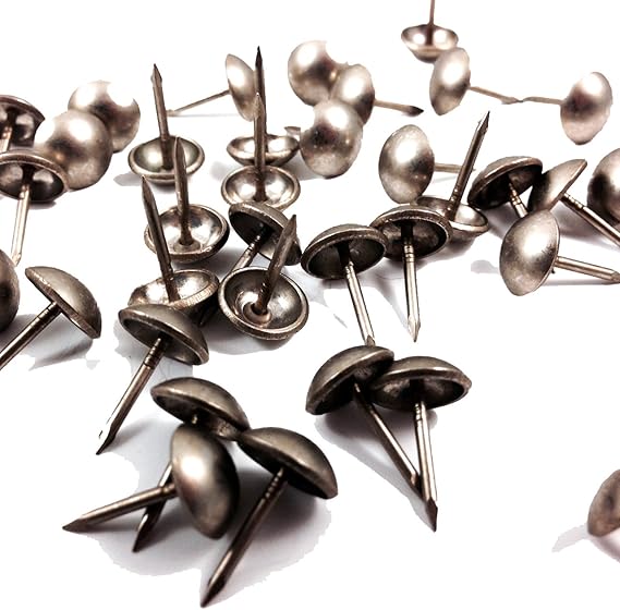 PEWTER UPHOLSTERY NAIL PIN 10.5mm WIDE HEAD 16mm LENGTH STUD