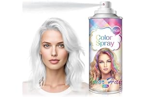 ZHISHUDL White Temporary Hair Dye Spray,Washable Temporary Hair Color Spray for Women, One-Time Use Temporary Hair Dye for Ho