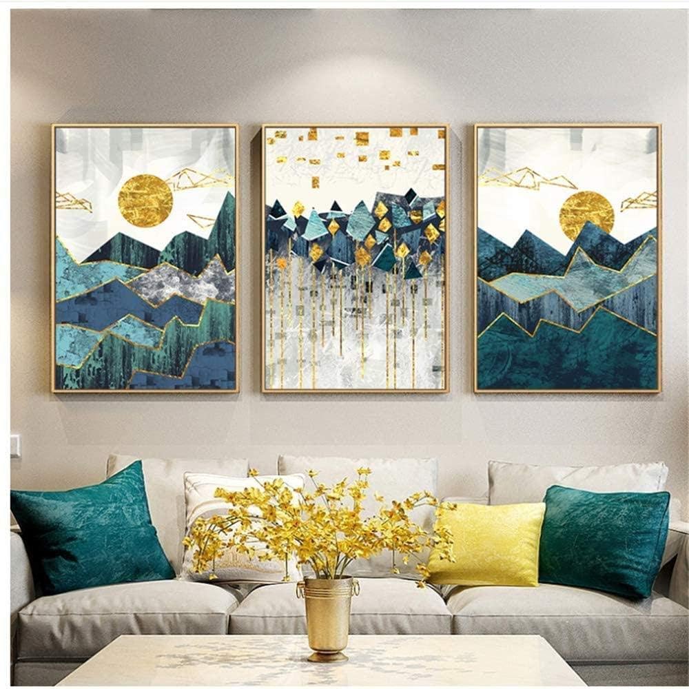 Wandkunst,3 Stück Leinwanddrucke Kunst Abstrakte geometrische