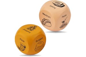 NANOOER 2 PCS Stocking Stuffers for Women Men Adults, Christmas Funny Gifts for Women Men, Anniversary Steel Food Decision Dice White Elephant Gifts for Women Men Couples Girlfriend Boyfriend Wife Husband