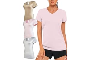 ULTRA PERFORMANCE Women's V-Neck Activewear T-Shirts 3 Pack Athletic Womens Short Sleeve Workout Tops Dry Fit Shirt Gym & Yoga Tees for Women