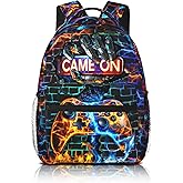 Nebcog School Backpack for Boys Gamer Boys Backpack for Kids Children Elementary Middle School Video Game Bookbag Backpacks for 6-18 Waterproof Lightweight 17 Inches Travel Back Pack