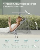 SONGMICS Sun Lounger Folding Deck Chair 193x53x29 cm 150 kg Sunshade view 4