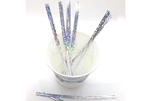 Weststone Metallic Silver Holographic Glitter Twist Ties 4 in Twist Ties for Cello Bags in Birthday Party