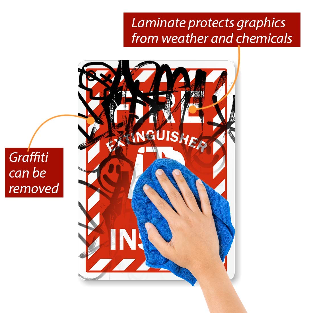 Safety Signs & Signals SmartSign Fire Extinguisher Inside Label 10 x 14 ...