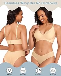 BOUFOR Deep V Bras Low Cut Plunge V Neck Bra Thin