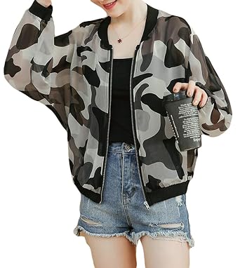 Amazon Gergeousレディース サマージャケット 迷彩柄 ブルゾン
