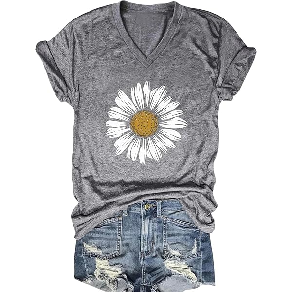 トップス SMALL FLOWER OVER SHIRT Daisy Shirts for Women Vintage Flowers V Neck Shirt Boho Floral
