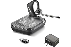 YISMO Plantronics Voyager 5200-UC Bluetooth Headset Bundle w/Bonus Wall Charger #206110-01-B | for Smartphones PC MAC Using RingCentral Software or App