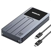 MOKiN 80Gbps M.2 NVMe SSD Enclosure with LCD Display, PCIe Gen5 | Cooling fan M2 NVMe Enclosure supports 2280/2260/2242/2230 SSD up to 8TB. Compatible with Thunderbolt 5/4/3 and USB4/3.1/3/2