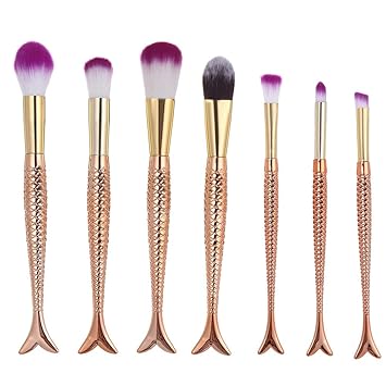 Amazon Com Mermaid Makeup Brushes Set Beauty Star 11pcs Mermaid