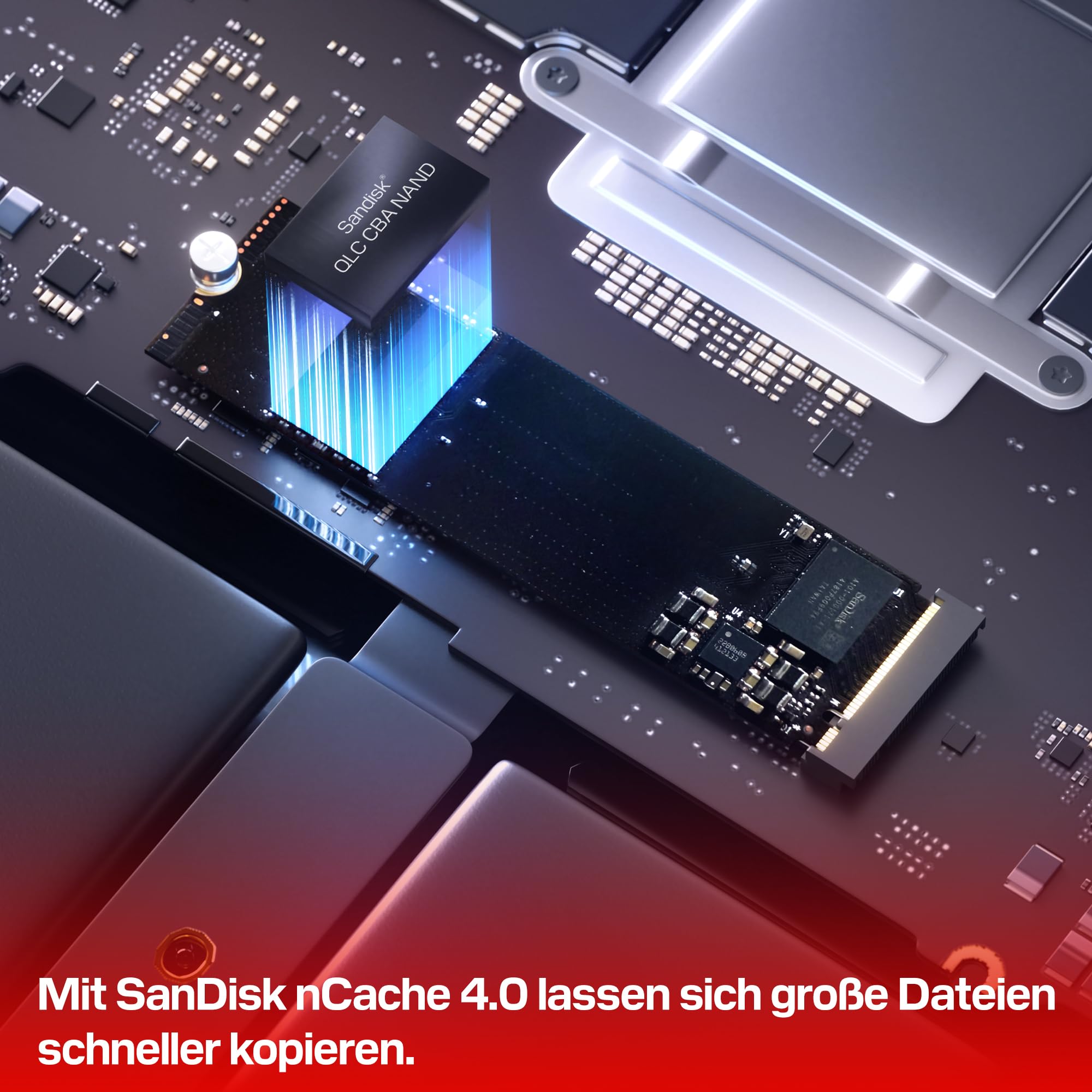 WD Blue SN5100 NVMe SSD 1 TB (7.100 MB/s Lesegeschwindigkeit, M.2 2280, PCIe Gen 4.0, nCache 4.0, SanDisk 3D CBA NAND-Technologie, Acronis True Image) 3