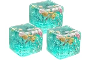 3 Pack Ice Cube Fidget Squish Toys, Slow Rising Sensory Squeeze Toy with 3D & Star Design for Desk Decor & Stress Relief