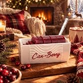 Potchen Can-berry Ceramic Cranberry Serving Dish and Spatula Set | Holds 14 oz Cranberries Can, Vintage Red Letter Dish, for Thanksgiving Kitchen Xmas Holiday Party Gifts for Hostess