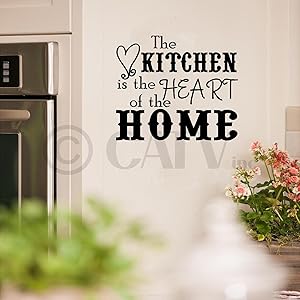 The Kitchen is The Heart of The Home Vinyl Lettering Wall Decal Sticker