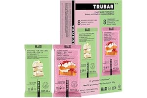 TRUBAR Vegan Protein Bar Variety Pack, Strawberry Shorty Got Cake & Whipped for Key Lime, Gluten Free, Plant Based Protein, D