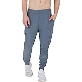 90 Degree By Reflex Mens Fleece Jogger Soft Workout Pant with Side and Cargo Pockets