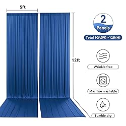 10x12 ft Royal Blue Backdrop Curtain Panels for