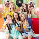 SWPEED 13th Birthday Gift Set Girls Sash Tiara Balloons Cake Topper Keyring Teen view 6