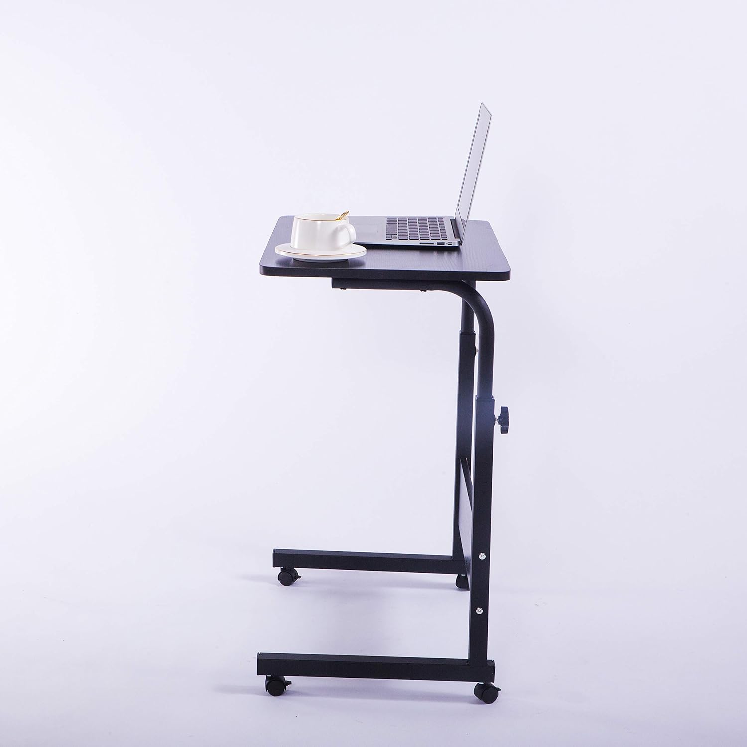 Laptop Cart 23.6" Mobile Table Fancasa Movable Portable Adjustable Notebook Computer Stand with Wheels (Black): Home Audio & Theater