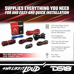 DS18 AMPKIT4 4 Gauge Amp Installation Wiring Kit