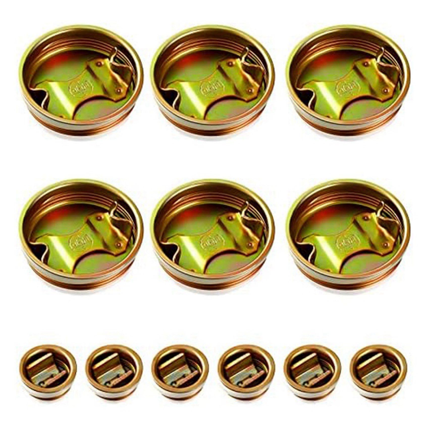 Pojedehy 12 Pack Steel Bung Plug Drum Bung 6cm and 3cm Bung Hole Cap 55 Gallon Drum Caps As Shown Metal Metal Bung Caps with Plated Coated