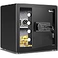 Kavey 1.6 Cub Safe Box, Home Safe with Backlit Touch Screen Keypad and Dual Alarm System, Money Safe With Mute Function and LED Light, Safe for Money Documents Valuables
