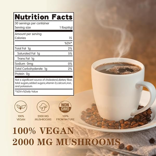 MUSHROOM COFFEE ORGANIC,ENHANCED FOCUS, IMPROVED ENERGY,BOOSTED IMMUNITY, 6 ADAPTOGENIC MUSHROOMS: LION’S MANECORDYCEPS, REISHI, KING TRUMPET, SHIITAKE, CORDYCEPS & TURKEY TAIL, 30 SERVINGS