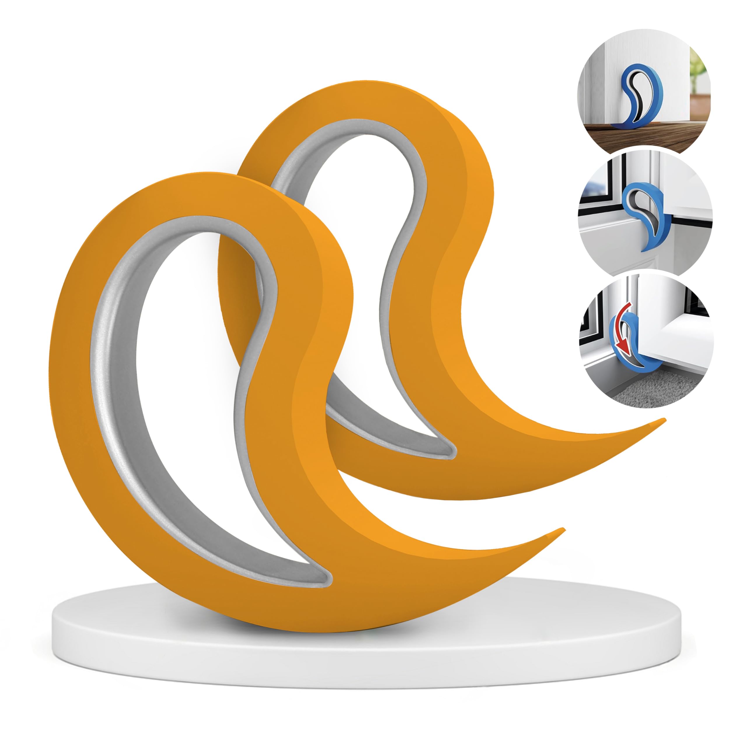 Stoppy, Stoppy, doorstopper, windowstopper, Stopper, Set of 2 (Available in 14 Variations) (Orange)
