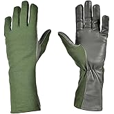 Nomex Flight Gloves, Leather Work Gloves for Men, Soft Durable Sheep Skin Leather Driving, Flying, Gardening Hunting Gloves