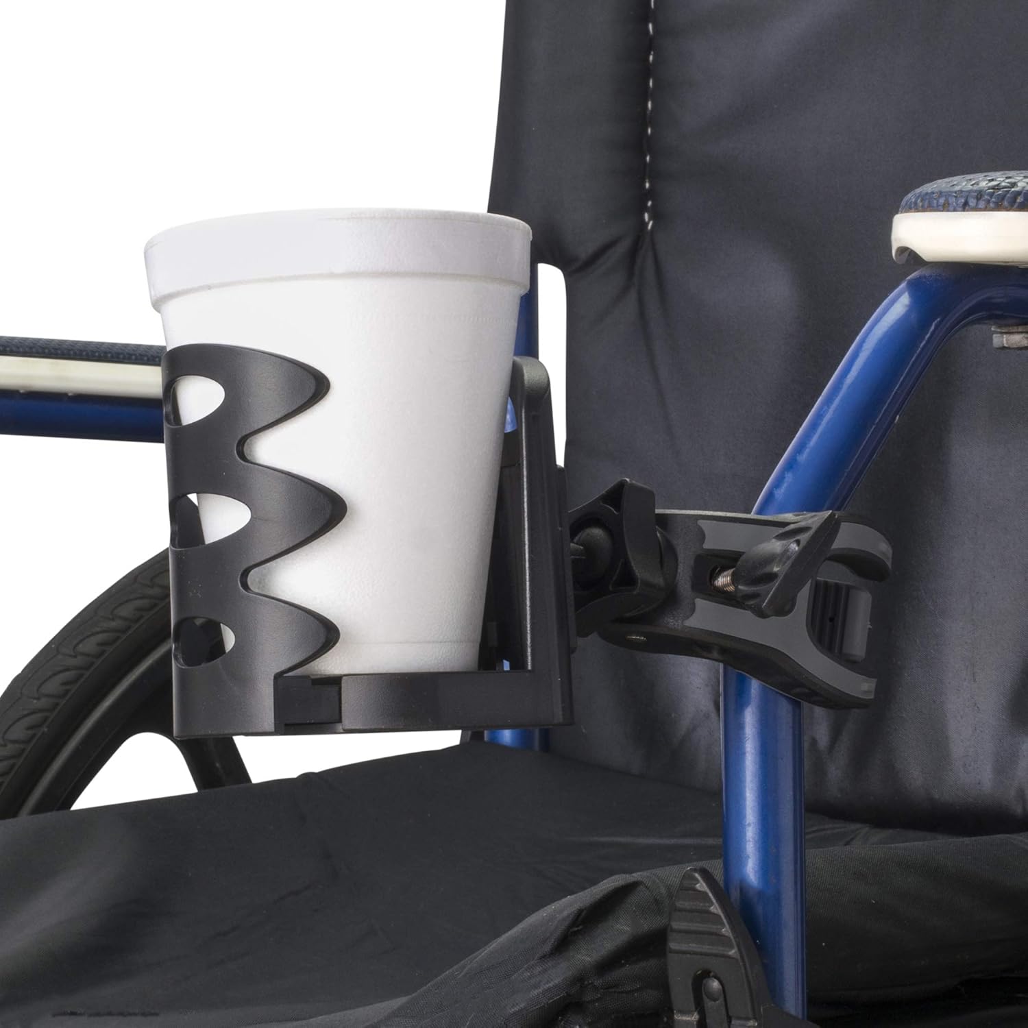 Sheer Living Wheelchair Cup Holder, Clip On Cup Holder for Walker, Rollator Cup Holder, Portable Universal Cup Holder for Chair, Mobility Scooter, Power Chair Cup Holder, Walker Cup Holder, No Tools: Health & Personal Care