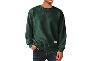 Dokotoo Men Men's Crewneck Sweatshirts Soild Color Geometric Texture Long Sleeve Casual Pullover Shirt