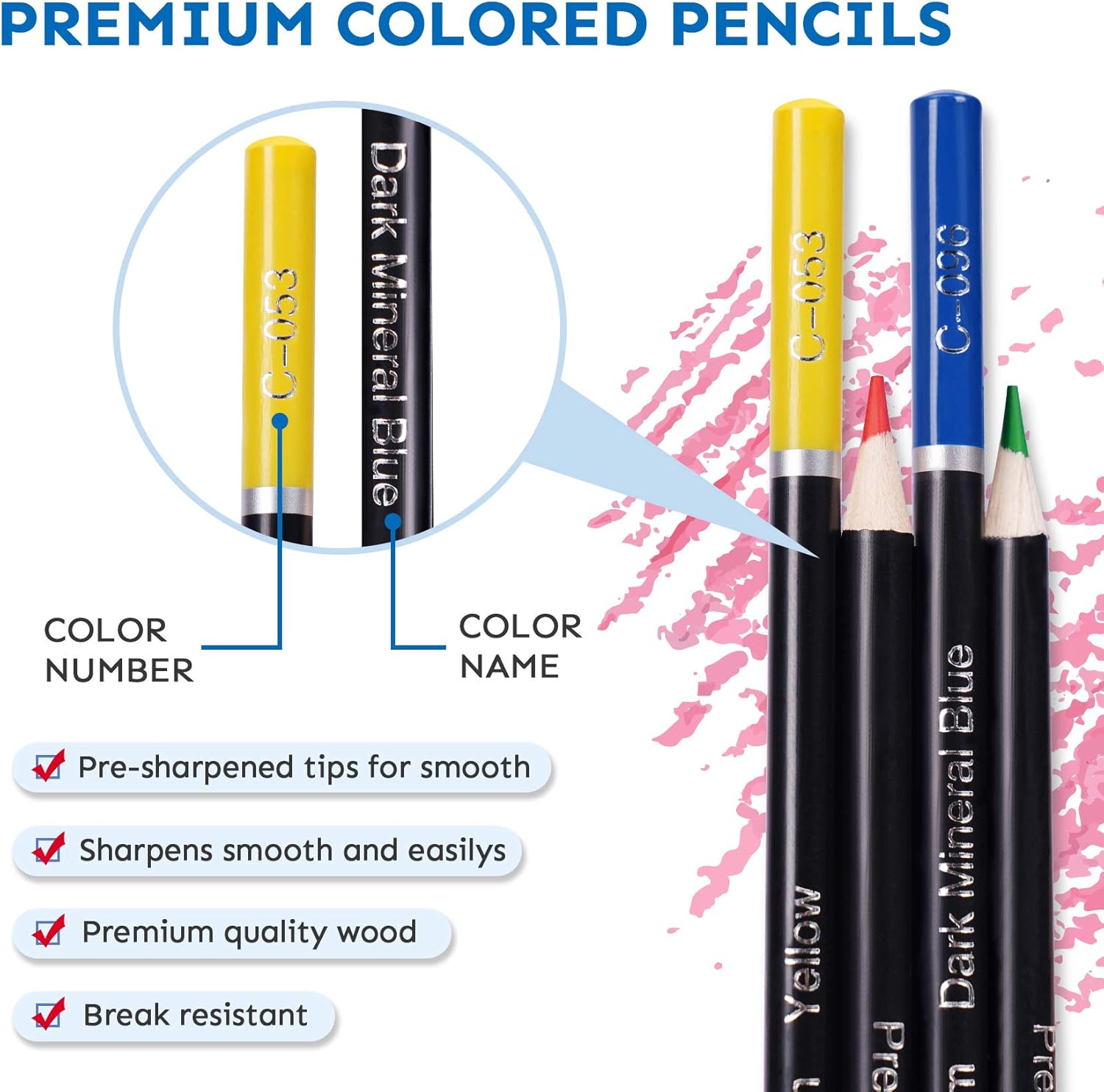 160 Color Artist Colored Pencils Set for Coloring Books,Soft Core, Professional Numbered Art Drawing Pencils for Sketching Shading Blending Crafting,Strong Travel Case for Adults Artists,Art Supplies: Office Products